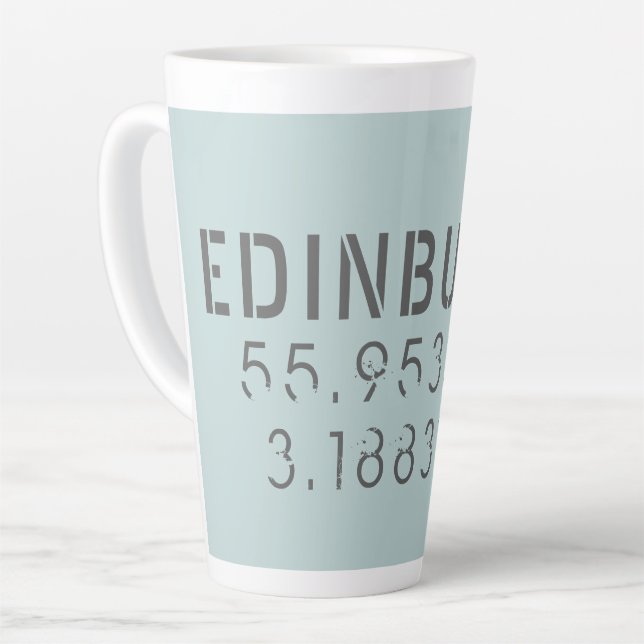 Taza De Café Latte Latitud de longitud de Edimburgo (Ángulo izquierdo)