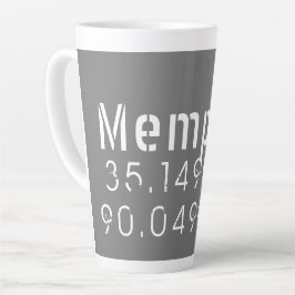 Taza De Café Latte Latitud de longitud de Memphis Tennessee