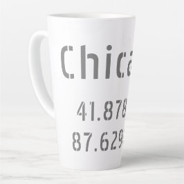 Taza De Café Latte Latitud Longitud de Chicago  