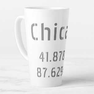 Taza De Café Latte Latitud Longitud de Chicago  