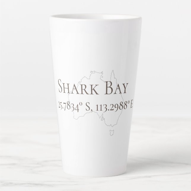 Taza De Café Latte Latitud y longitud de Sharm Bay Australia (Anverso)