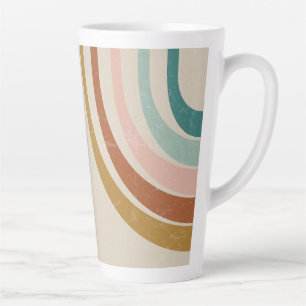 Taza De Café Latte Latte arco iris retro