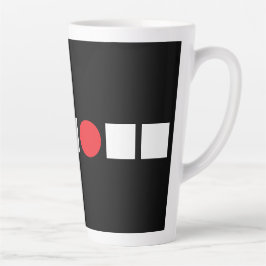 Taza De Café Latte Latte - Cuadrado Blanco - Punto Rojo