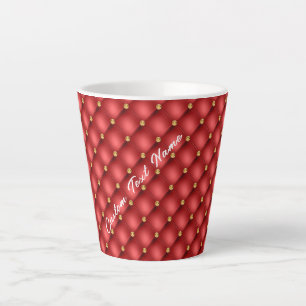 Taza De Café Latte Latte latte de gema dorado rojo con texto Personal