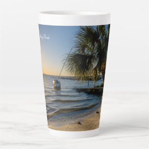 Taza De Café Latte Latte Latte de palmeras inclinadas de Florida