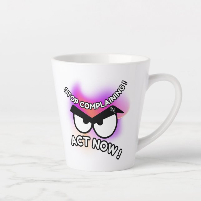 Taza De Café Latte Latte Mug 12oz : Actúa ahora (Derecha)