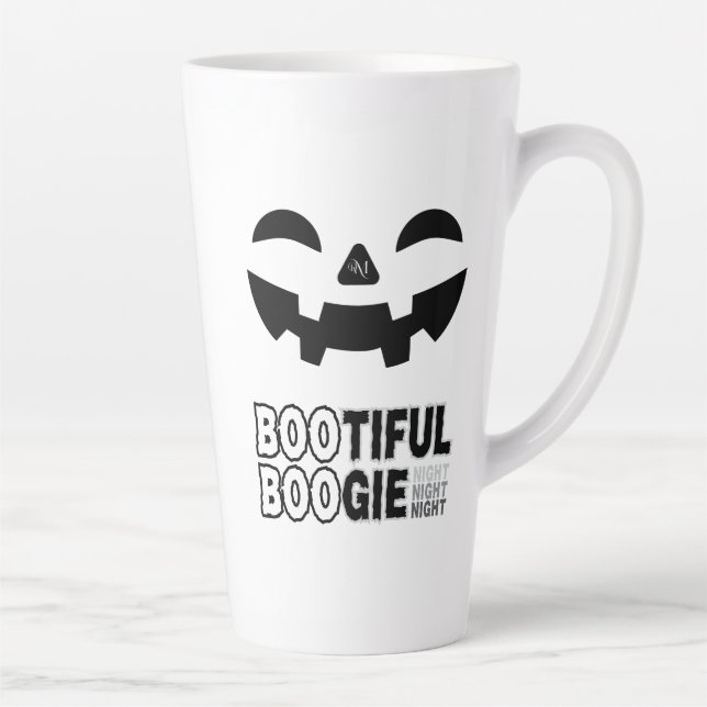Taza De Café Latte Latte Mug 17oz : HALLOWEEN Face (Derecha)