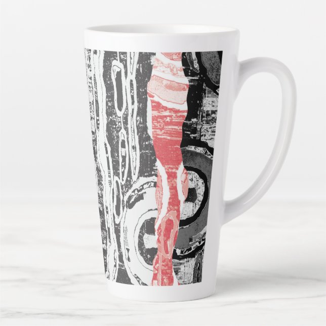 Taza De Café Latte Latte Mug – Abstract Land (Derecha)