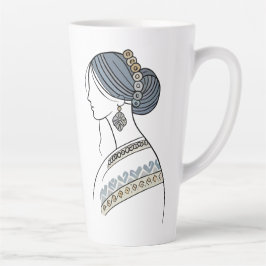 Taza De Café Latte Latte Mug, arte folclórico ucraniano | Arte De Lín