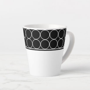 Taza De Café Latte Latte Mug-Black & White Dots
