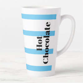 Taza De Café Latte Latte Mug - Blue Hoops - Chocolate caliente
