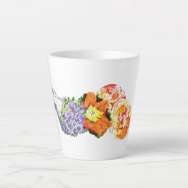 Taza De Café Latte Latte Mug : Bouquet de flores con frutas