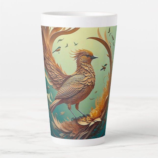 Taza De Café Latte Latte Mug (Brown Bird) (Anverso)