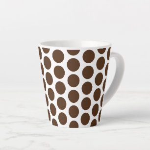 Taza De Café Latte Latte Mug-Brown Polka Dots