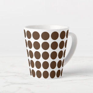 Taza De Café Latte Latte Mug-Brown Polka Dots