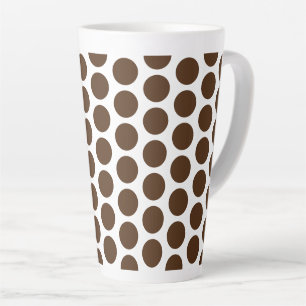 Taza De Café Latte Latte Mug-Brown Polka Dots