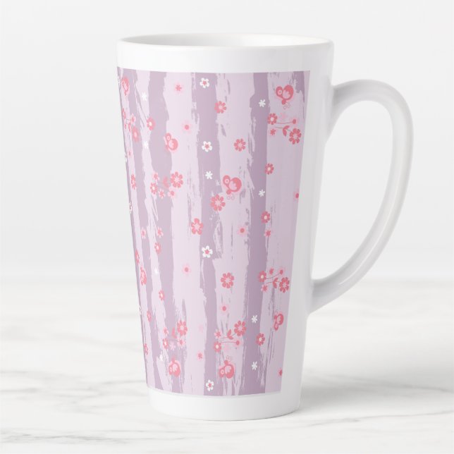 Taza De Café Latte Latte Mug – Butterfly Garden (Derecha)