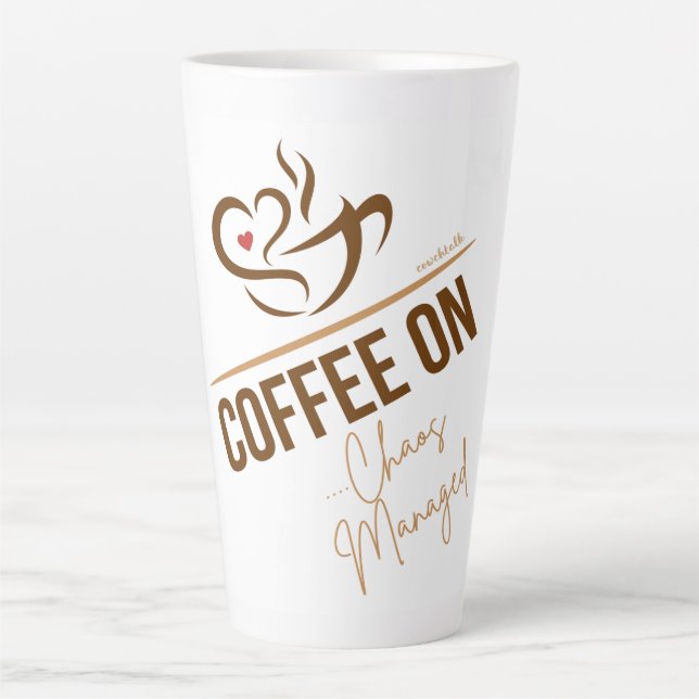 Taza De Café Latte Latte Mug - Café activado - Caos administrado (Anverso)