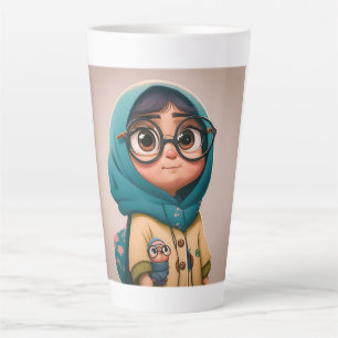 Taza De Café Latte Latte Mug, Chica de Hijab