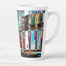 Taza De Café Latte Latte Mug – Collapse Reflection Abstract Design