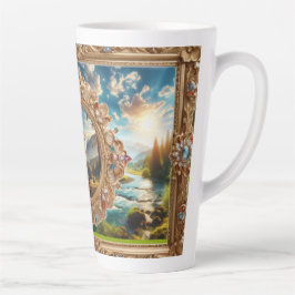 Taza De Café Latte Latte Mug con arte elaborado