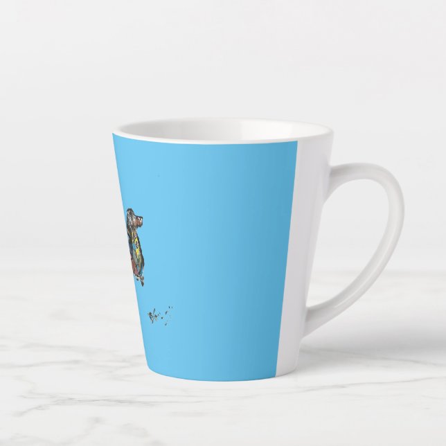 Taza De Café Latte Latte Mug con Dachshund (Derecha)