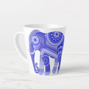 Taza De Café Latte Latte Mug con elefante azul fresco