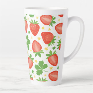 Taza De Café Latte Latte Mug con fresas