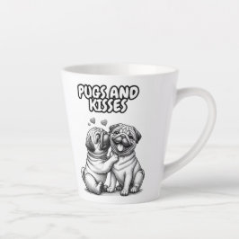 Taza De Café Latte Latte mug con Pugs y besos