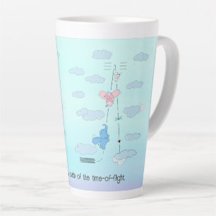 Taza De Café Latte Latte Mug con TOF y nubes rellenas, texto personal