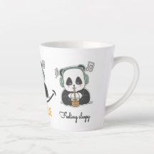 Latte Mug con una linda foto de panda