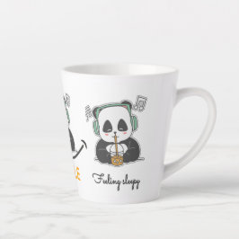 Taza De Café Latte Latte Mug con una linda foto de panda