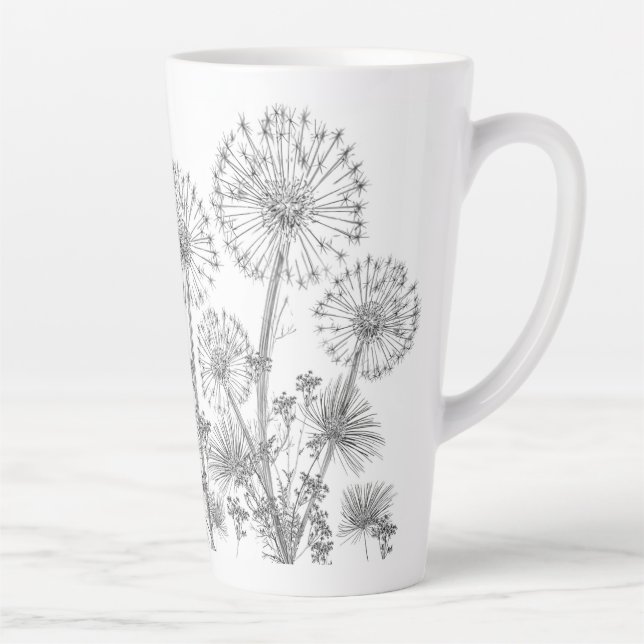 Taza De Café Latte Latte Mug Dandelions Floral (Derecha)