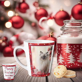 Taza De Café Latte Latte Mug de estrellas rojas y blancas