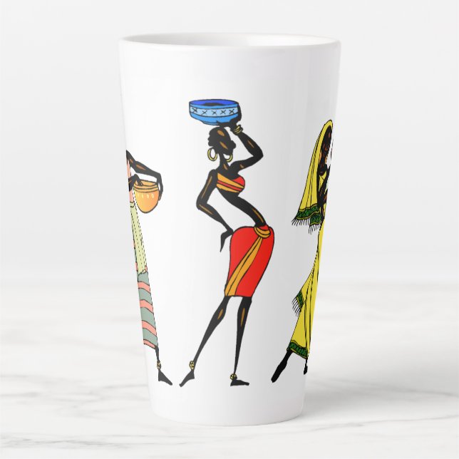 Taza De Café Latte Latte Mug de Mujeres Africanas (Anverso)