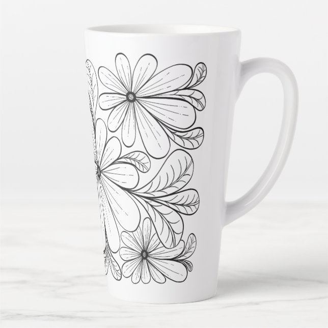 Taza De Café Latte Latte Mug de Petals de juego (Derecha)