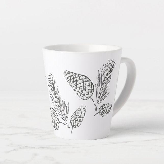 Taza De Café Latte Latte Mug de Pine Cone (Ángulo derecho)
