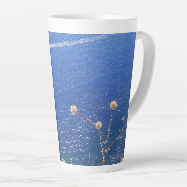 Taza De Café Latte Latte Mug del Mar Azul Griego (Ángulo derecho)