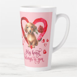 Taza De Café Latte Latte Mug, Día de San Valentín de la acuarela de D