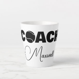Taza De Café Latte Latte Mug, entrenador de tenis norteamericano negr