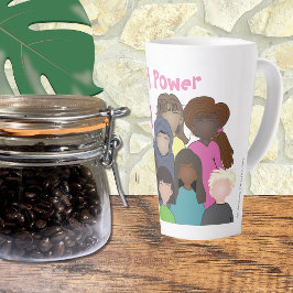 Taza De Café Latte Latte Mug, feminista del poder chica