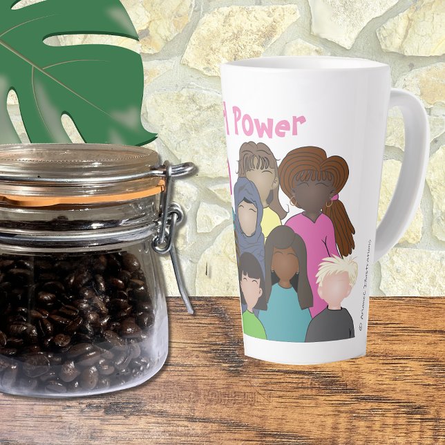 Taza De Café Latte Latte Mug, feminista del poder chica (Subido por el creador)