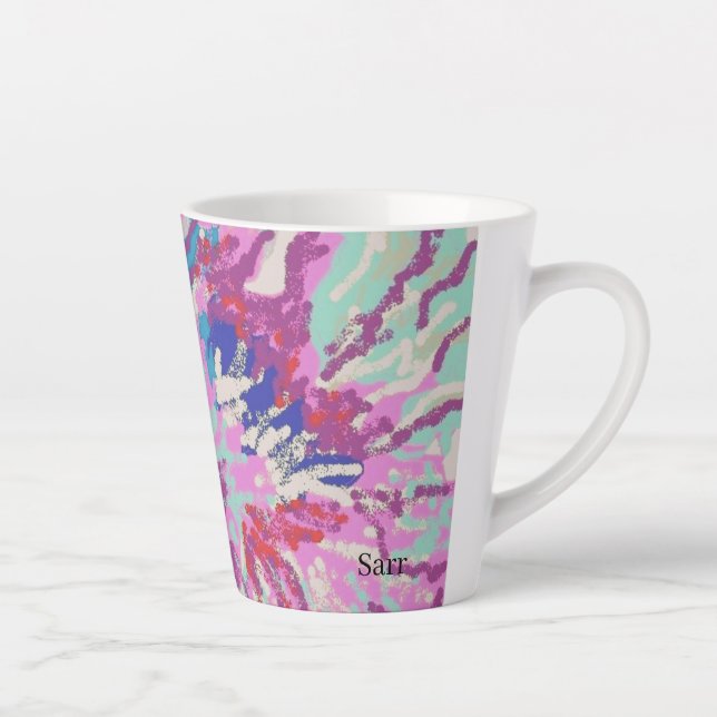 Taza De Café Latte Latte Mug : Flor Hibiscus (Derecha)