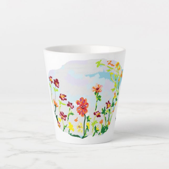 Taza De Café Latte Latte Mug : Flor salvaje (Anverso)