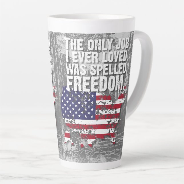 Taza De Café Latte Latte Mug – Freedom Job (Ángulo derecho)