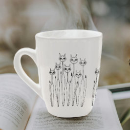 Taza De Café Latte Latte Mug (gatos de mano)