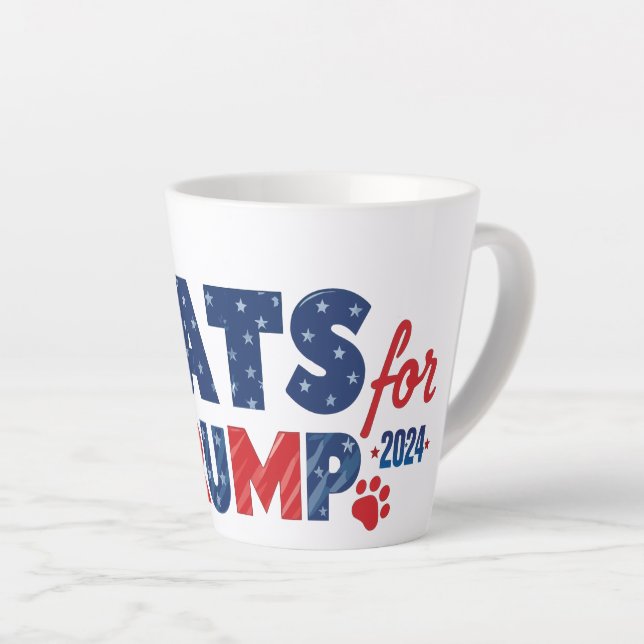 Taza De Café Latte Latte Mug Gats para Trump 2024 (Ángulo derecho)