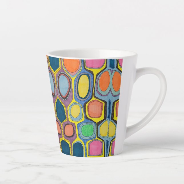 TAZA DE CAFÉ LATTE LATTE MUG "GEO COLOR (Derecha)