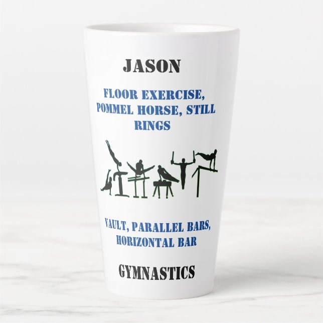 Taza De Café Latte Latte Mug, gimnasia masculina (Anverso)