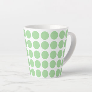Taza De Café Latte Latte Mug-Green Polka Dots